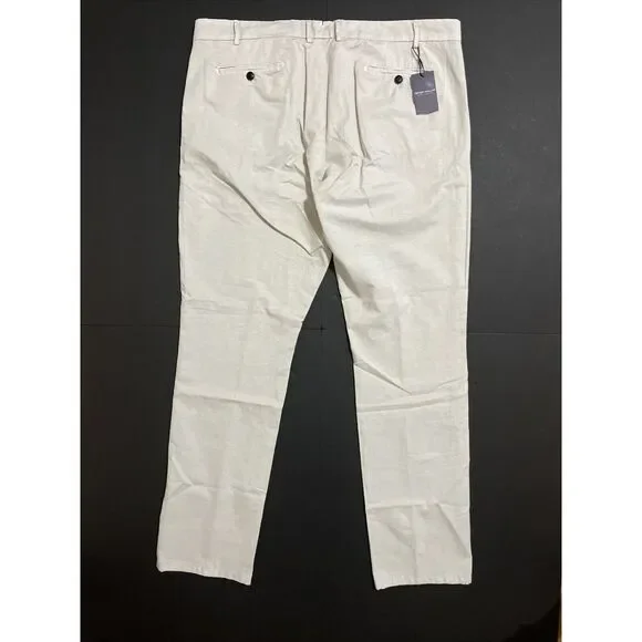 Peter Millar Crown‎ Crafted Somerset Pants Men's Stone Cotton Linen Blend Sz 42